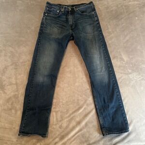 Levi Strauss Co 505 Mens Regular Fit Straight Leg Jeans Dark Wash Size 32x32